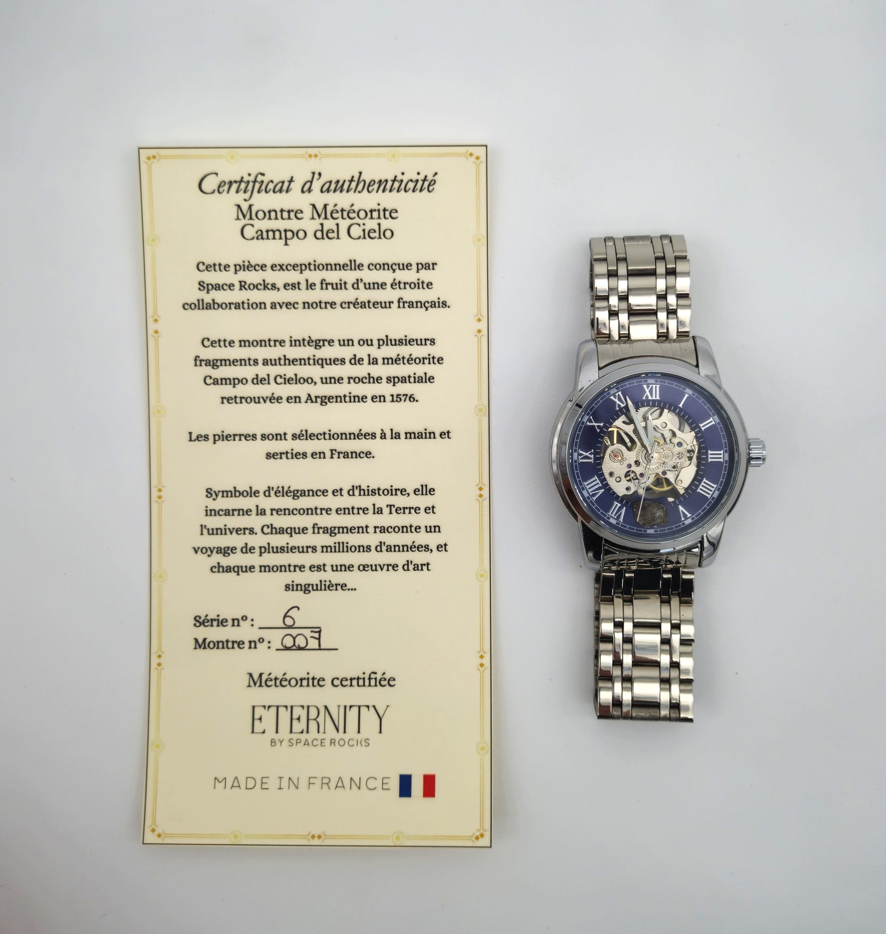 campo del cielo reloj meteorito de caballero brazalete de acero (2)