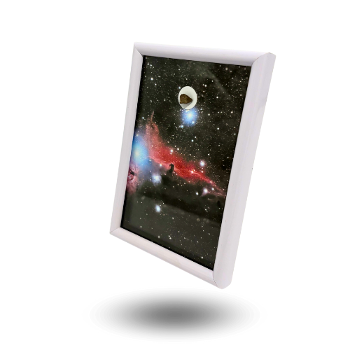 nebulosa cabeza de caballo marco blanco