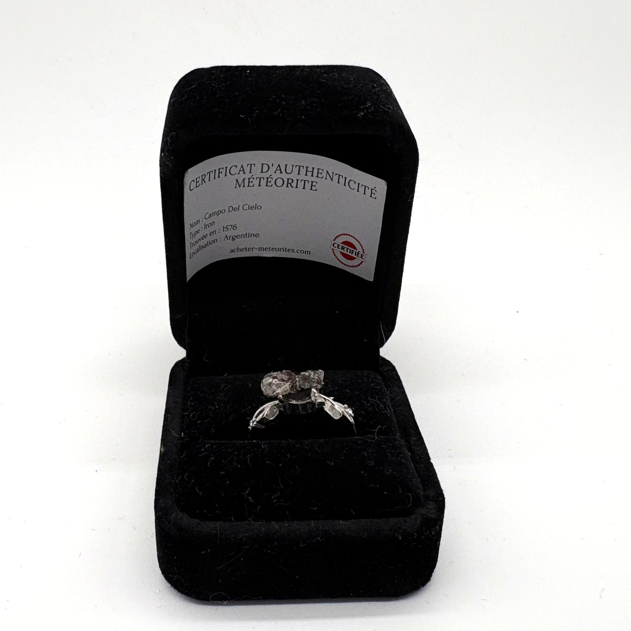 Anillo de plata fantasía - motivo hoja de vid y Campo del Cielo