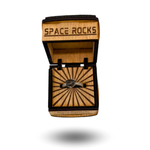 Bague météorite fragment céleste campo del cielo écrin en bois