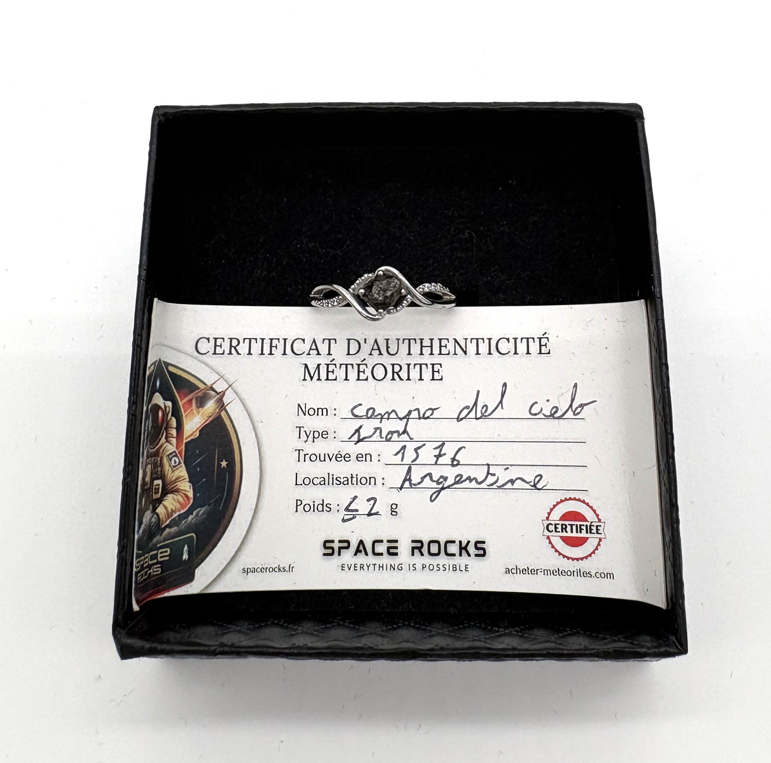 Anillo original de plata retorcida - Campo del Cielo