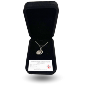 Pendentif cercle argenté avec Campo del Cielo