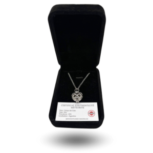 collier argenté météorite coeur campo del cielo