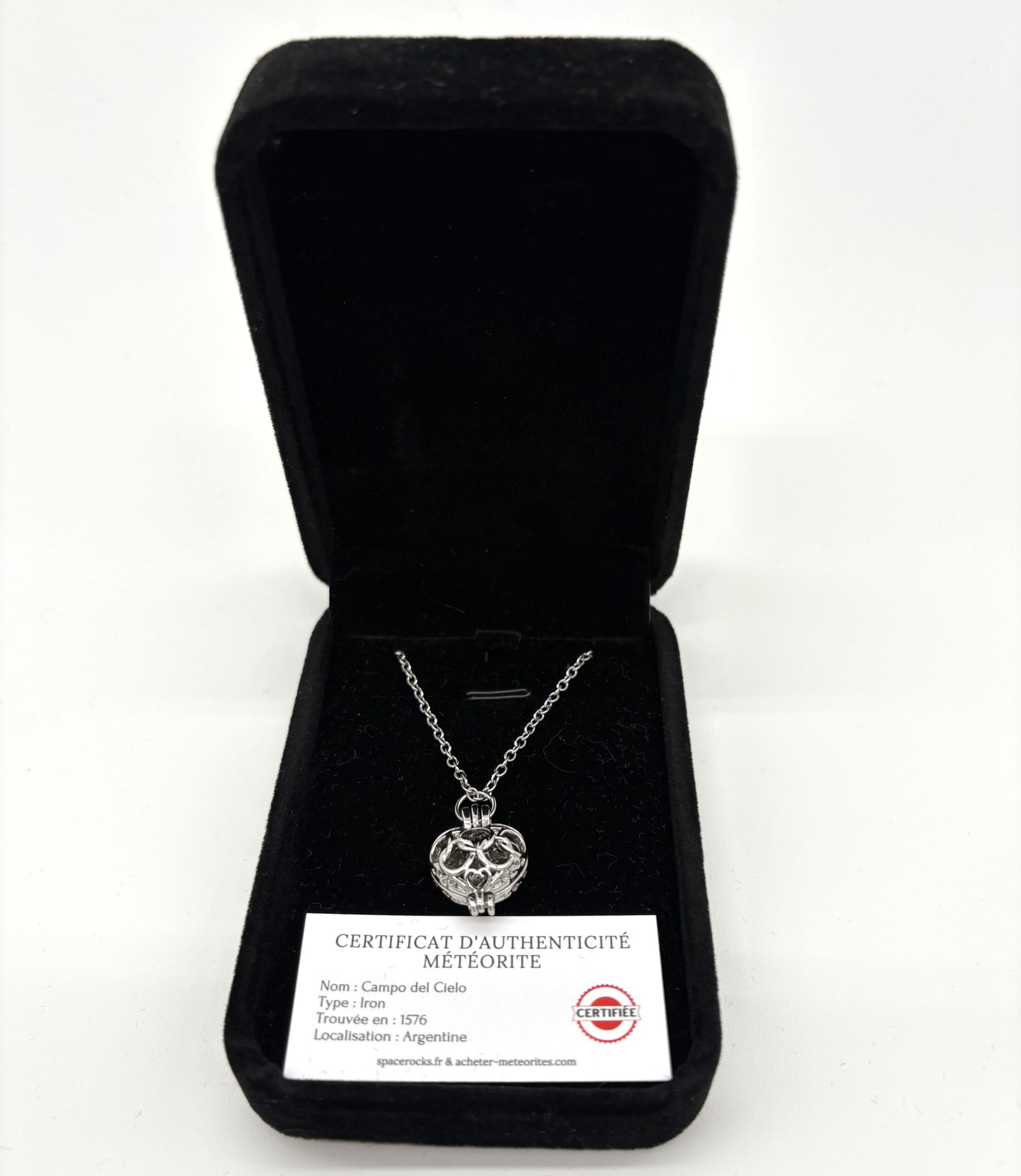 collar de meteorito de plata