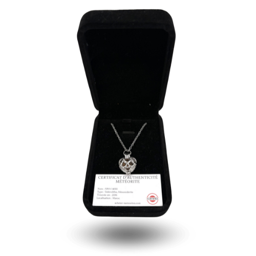 colgante corazón collar meteorito