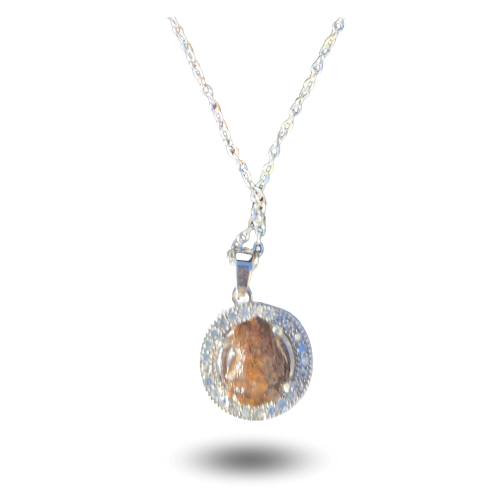 collar piedra rara circones mesosiderita meteorito nwa 14093